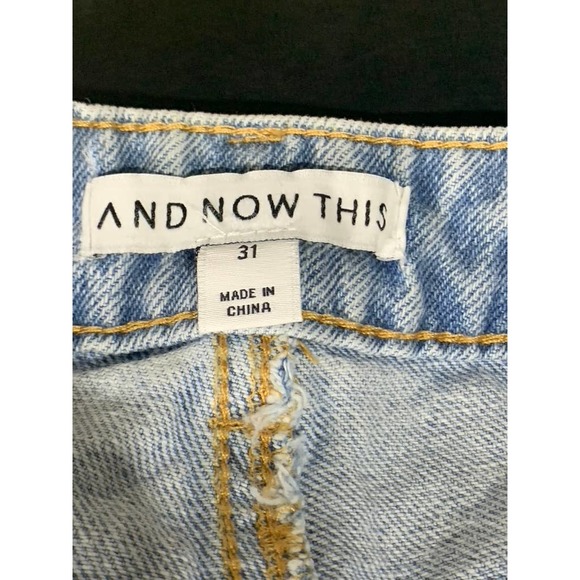 And Now This Women's Pryer Distressed Raw-Hem Denim Jeans SZ 31 - Picture 9 of 12